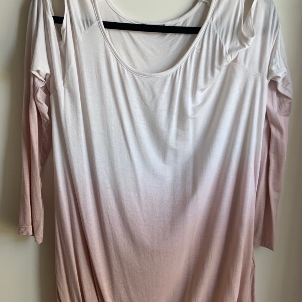 COLD SHOULDER XL SEXY ELEGANT OMBRÉ BLOUSE TOP